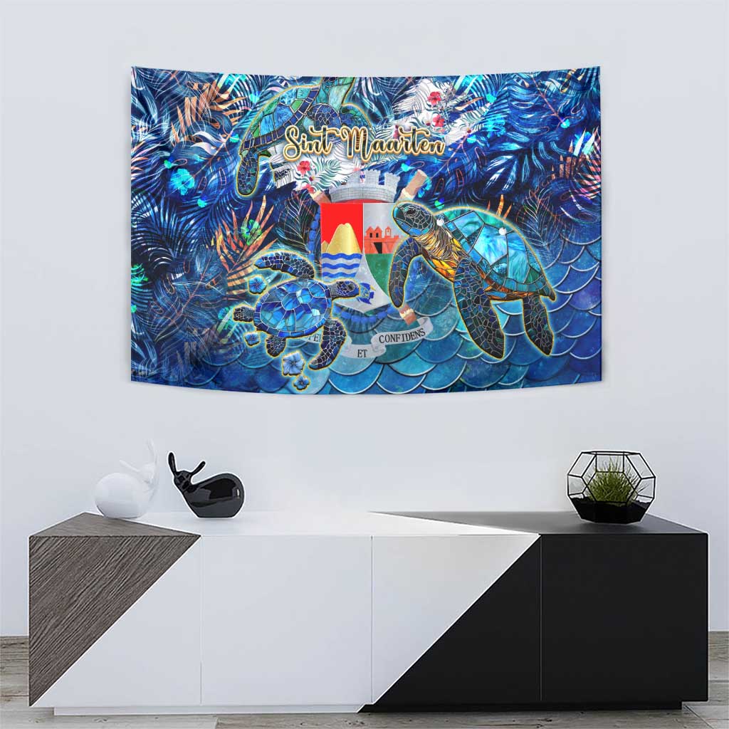 Sint Eustatius Tapestry Sea Turtle Tropical Pattern - Wonder Print Shop