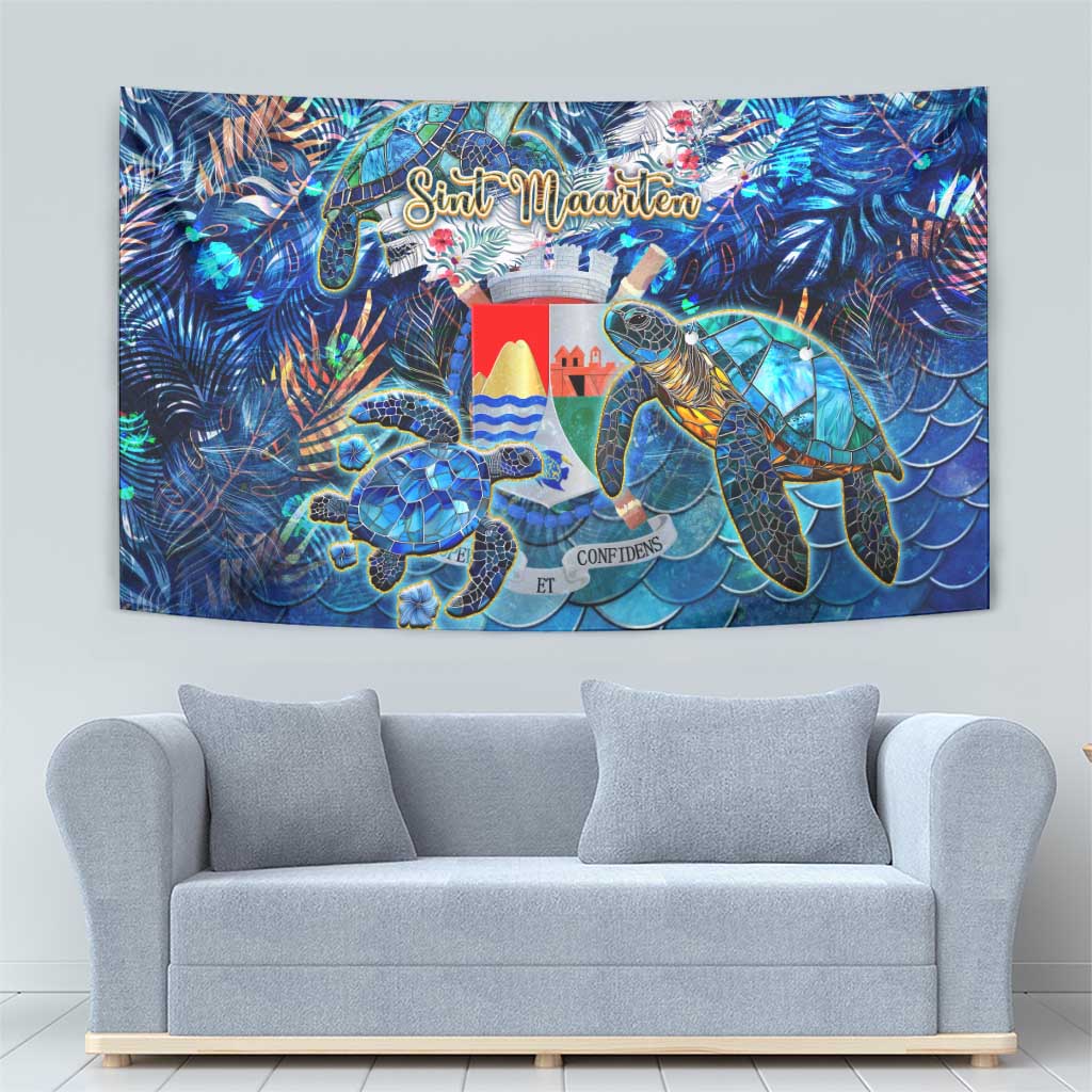 Sint Eustatius Tapestry Sea Turtle Tropical Pattern - Wonder Print Shop