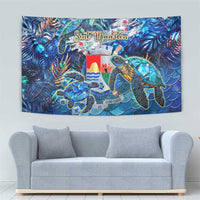 Sint Eustatius Tapestry Sea Turtle Tropical Pattern - Wonder Print Shop