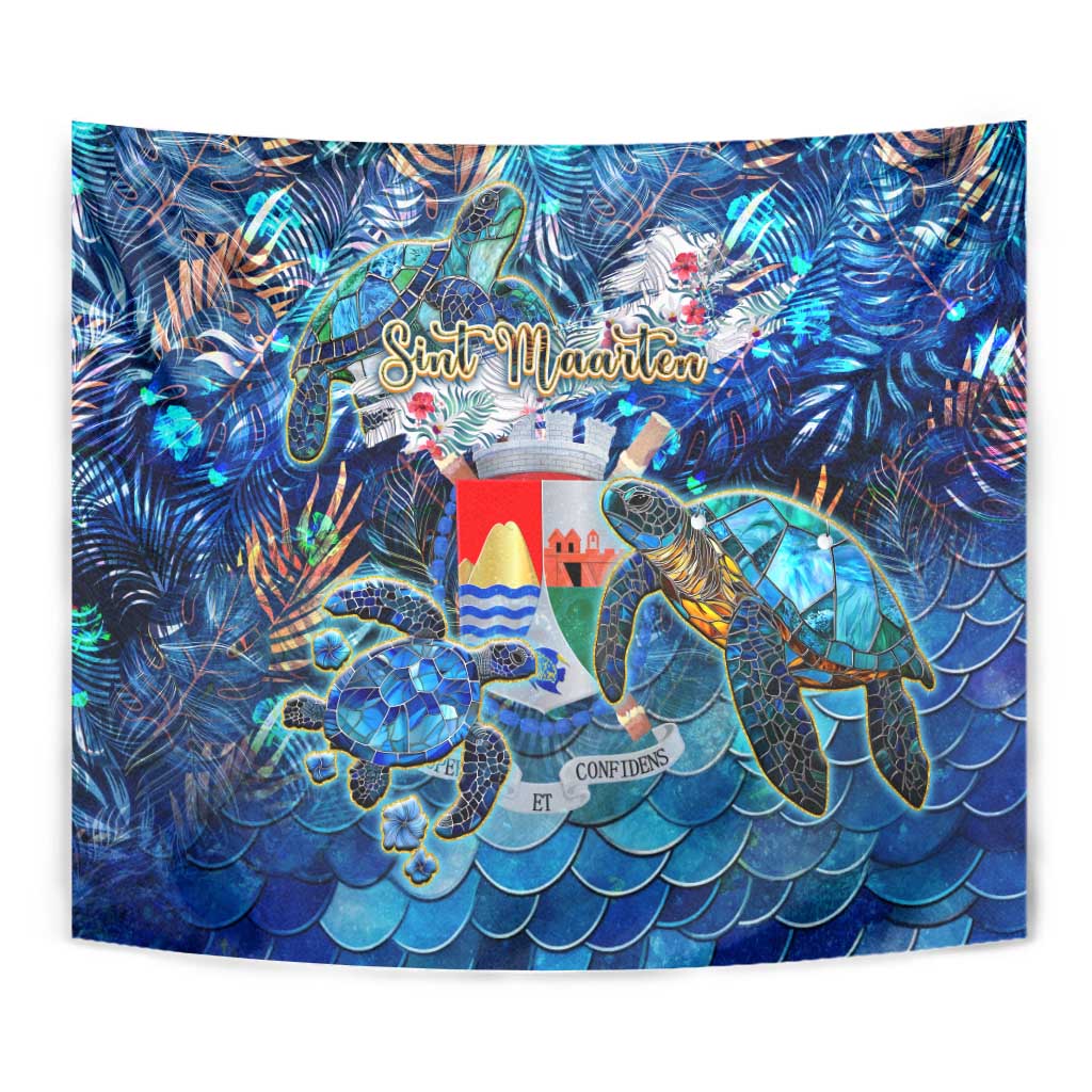 Sint Eustatius Tapestry Sea Turtle Tropical Pattern - Wonder Print Shop