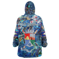Sint Eustatius Wearable Blanket Hoodie Sea Turtle Tropical Pattern - Wonder Print Shop