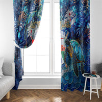 Sint Eustatius Window Curtain Sea Turtle Tropical Pattern - Wonder Print Shop