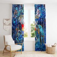 Sint Eustatius Window Curtain Sea Turtle Tropical Pattern - Wonder Print Shop