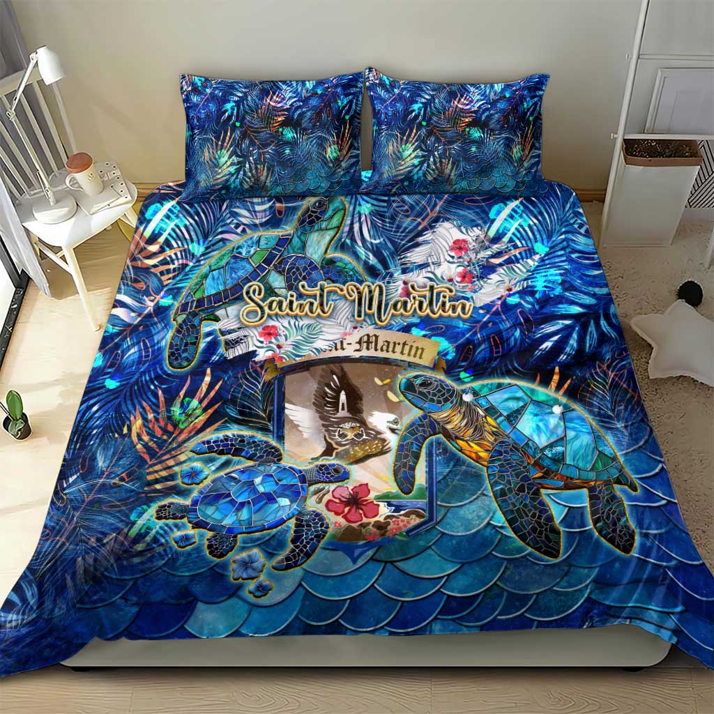 Saint Martin Bedding Set Sea Turtle Tropical Pattern