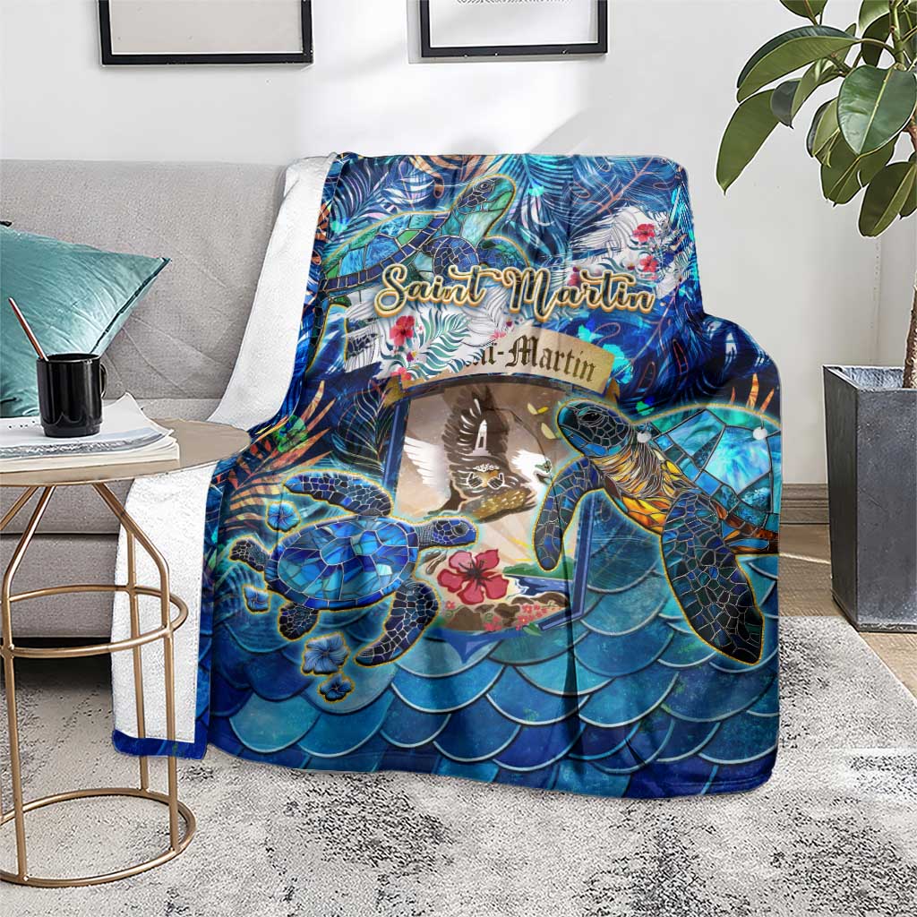 Saint Martin Blanket Sea Turtle Tropical Pattern