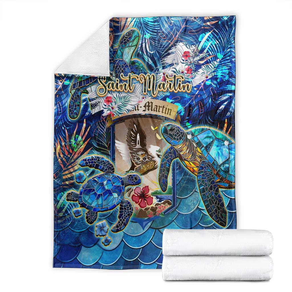 Saint Martin Blanket Sea Turtle Tropical Pattern