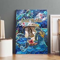 Saint Martin Canvas Wall Art Sea Turtle Tropical Pattern