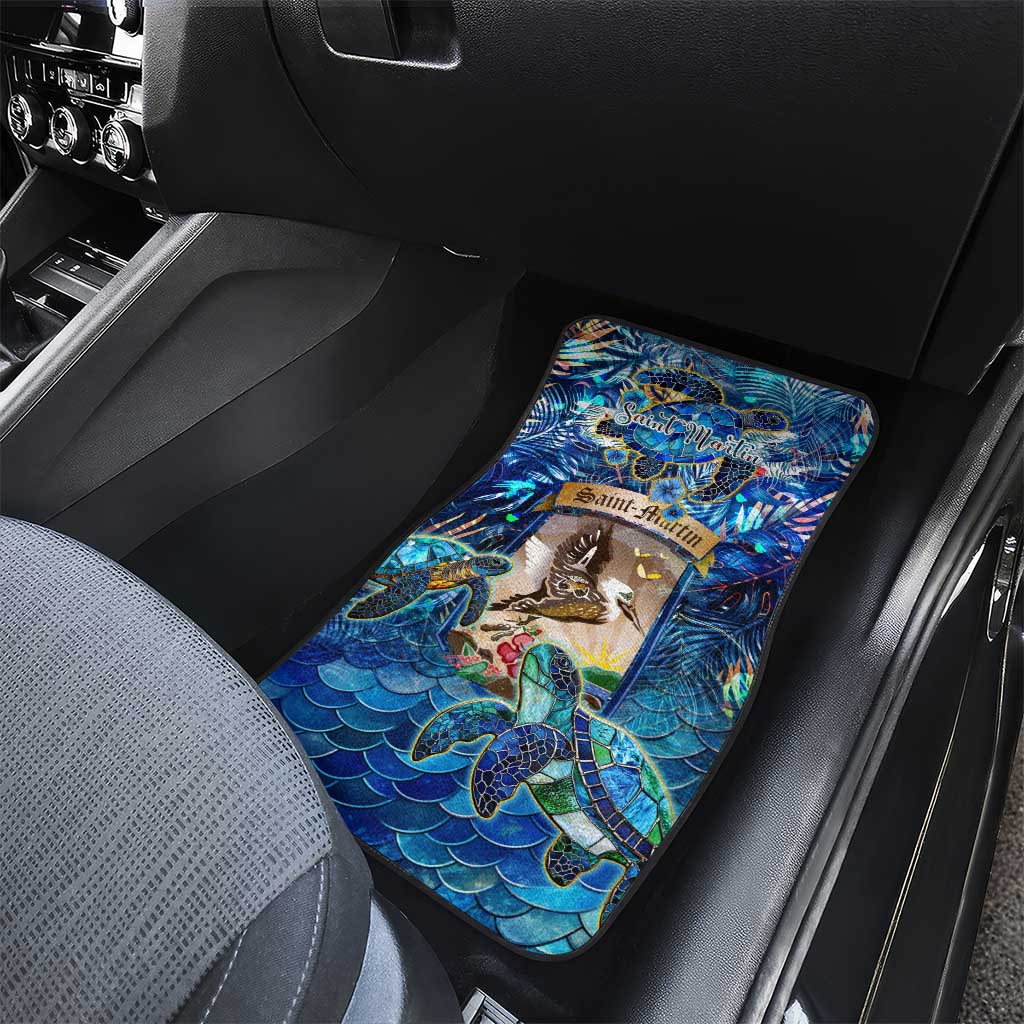 Saint Martin Car Mats Sea Turtle Tropical Pattern