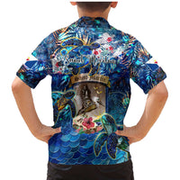 Saint Martin Family Matching Mermaid Dress and Hawaiian Shirt Sea Turtle Tropical Pattern
