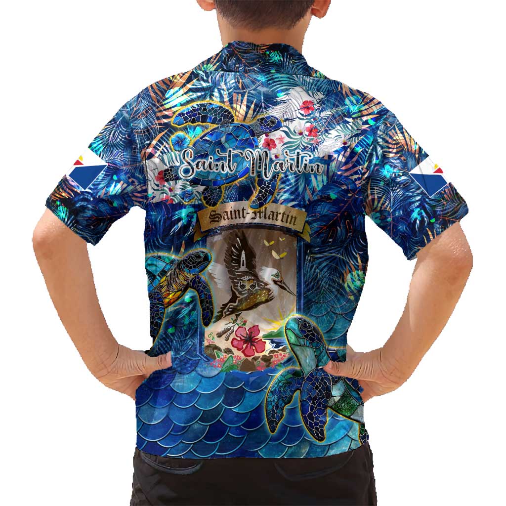 Saint Martin Family Matching Puletasi and Hawaiian Shirt Sea Turtle Tropical Pattern