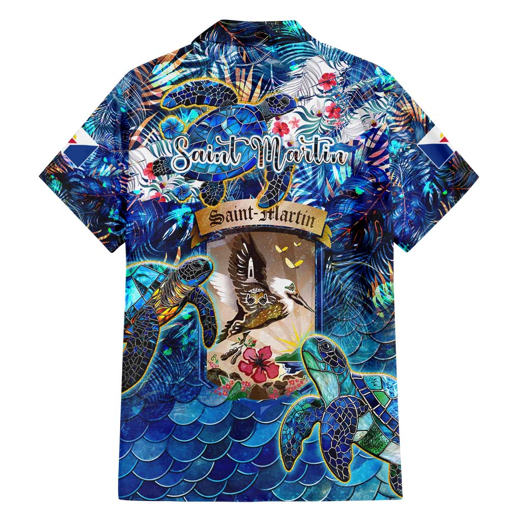 Saint Martin Family Matching Puletasi and Hawaiian Shirt Sea Turtle Tropical Pattern