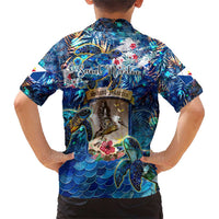 Saint Martin Family Matching Short Sleeve Bodycon Dress and Hawaiian Shirt Sea Turtle Tropical Pattern - Wonder Print Shop