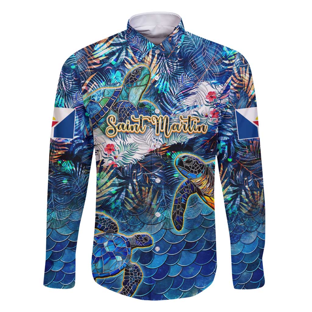 Saint Martin Family Matching Short Sleeve Bodycon Dress and Hawaiian Shirt Sea Turtle Tropical Pattern - Wonder Print Shop