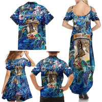 Saint Martin Family Matching Summer Maxi Dress and Hawaiian Shirt Sea Turtle Tropical Pattern - Wonder Print Shop