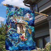 Saint Martin Garden Flag Sea Turtle Tropical Pattern - Wonder Print Shop