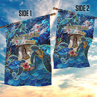 Saint Martin Garden Flag Sea Turtle Tropical Pattern - Wonder Print Shop