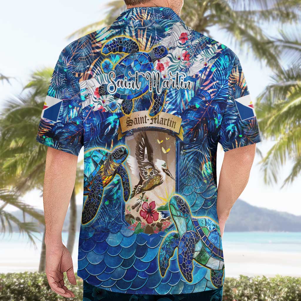 Saint Martin Hawaiian Shirt Sea Turtle Tropical Pattern - Wonder Print Shop