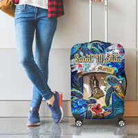 Saint Martin Luggage Cover Sea Turtle Tropical Pattern - Wonder Print Shop