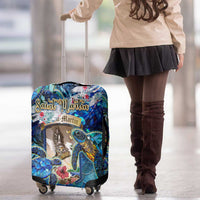Saint Martin Luggage Cover Sea Turtle Tropical Pattern - Wonder Print Shop