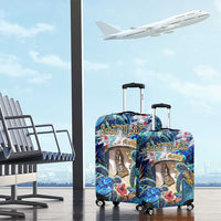 Saint Martin Luggage Cover Sea Turtle Tropical Pattern - Wonder Print Shop