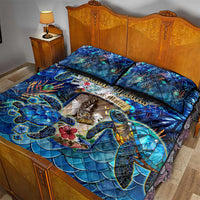 Saint Martin Quilt Bed Set Sea Turtle Tropical Pattern - Wonder Print Shop