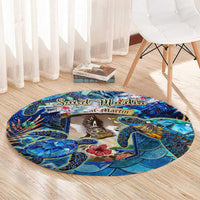 Saint Martin Round Carpet Sea Turtle Tropical Pattern - Wonder Print Shop