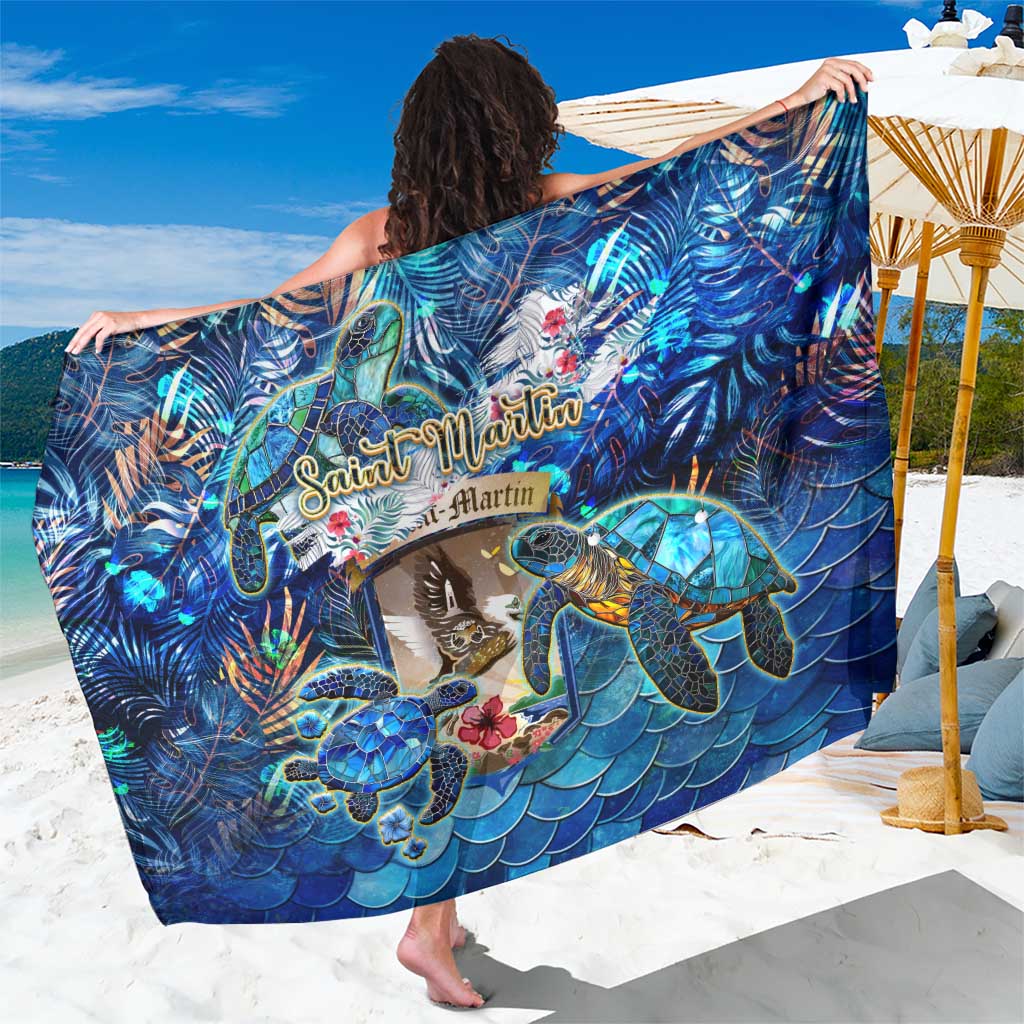 Saint Martin Sarong Sea Turtle Tropical Pattern - Wonder Print Shop