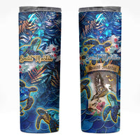 Saint Martin Skinny Tumbler Sea Turtle Tropical Pattern - Wonder Print Shop