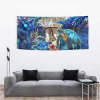 Saint Martin Tapestry Sea Turtle Tropical Pattern - Wonder Print Shop