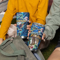 Saint Martin Tumbler Cup Sea Turtle Tropical Pattern - Wonder Print Shop