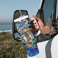 Saint Martin Tumbler With Handle Sea Turtle Tropical Pattern - Wonder Print Shop