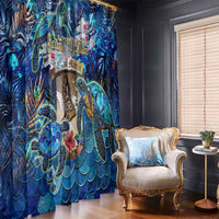 Saint Martin Window Curtain Sea Turtle Tropical Pattern - Wonder Print Shop