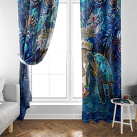 Saint Martin Window Curtain Sea Turtle Tropical Pattern - Wonder Print Shop