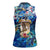 Saint Martin Women Sleeveless Polo Shirt Sea Turtle Tropical Pattern - Wonder Print Shop