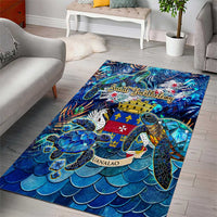 Saint Barthelemy Area Rug Sea Turtle Tropical Pattern