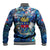Saint Barthelemy Baseball Jacket Sea Turtle Tropical Pattern