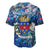 Saint Barthelemy Baseball Jersey Sea Turtle Tropical Pattern