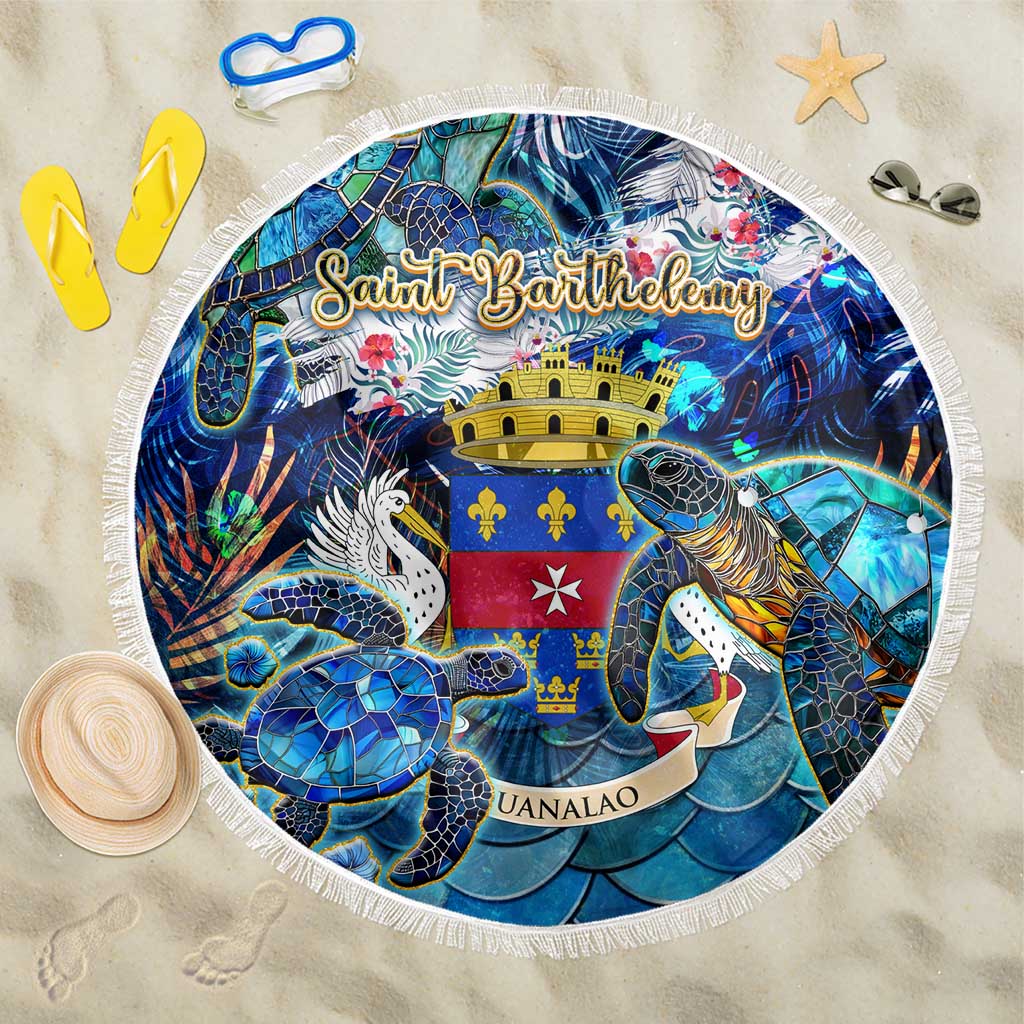 Saint Barthelemy Beach Blanket Sea Turtle Tropical Pattern