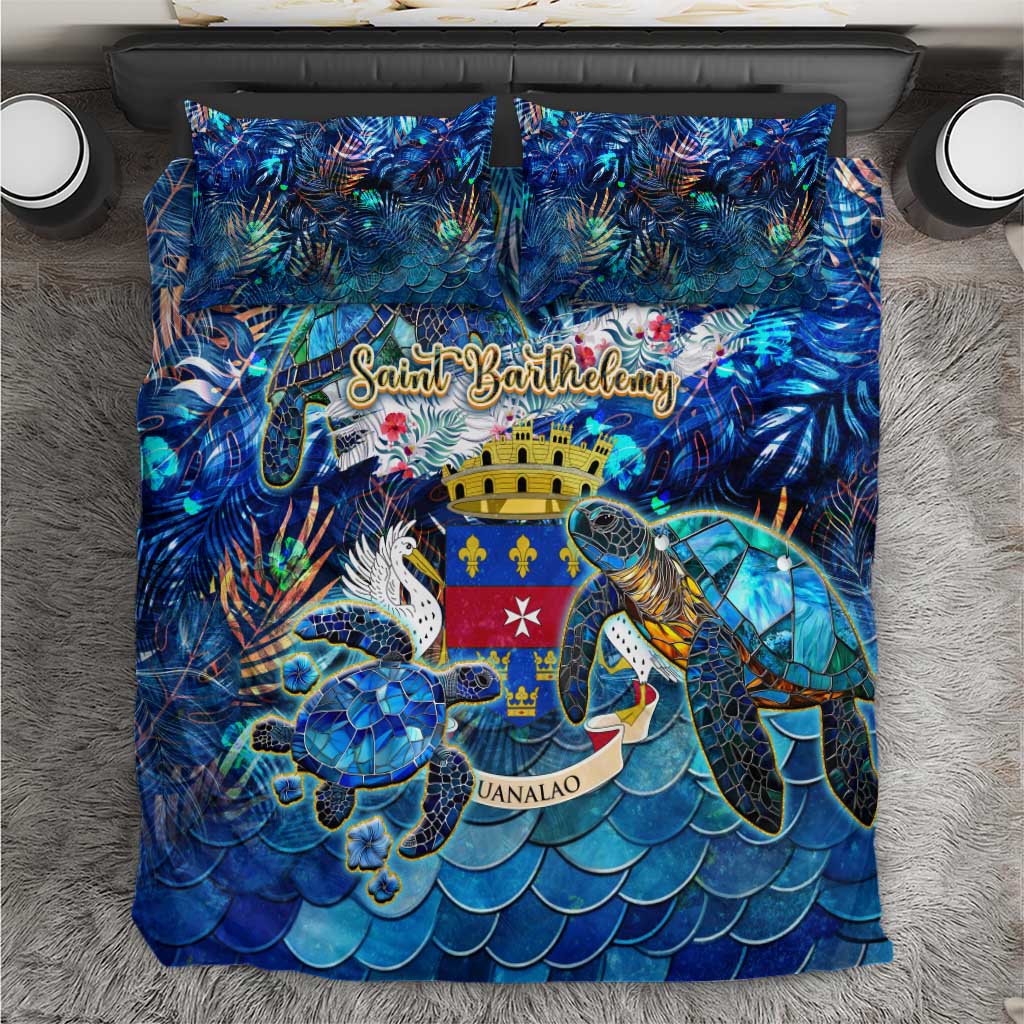 Saint Barthelemy Bedding Set Sea Turtle Tropical Pattern
