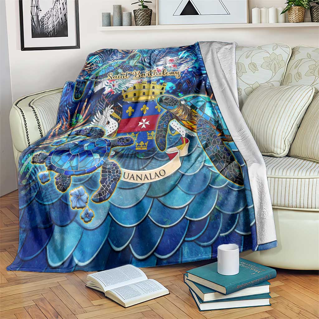 Saint Barthelemy Blanket Sea Turtle Tropical Pattern