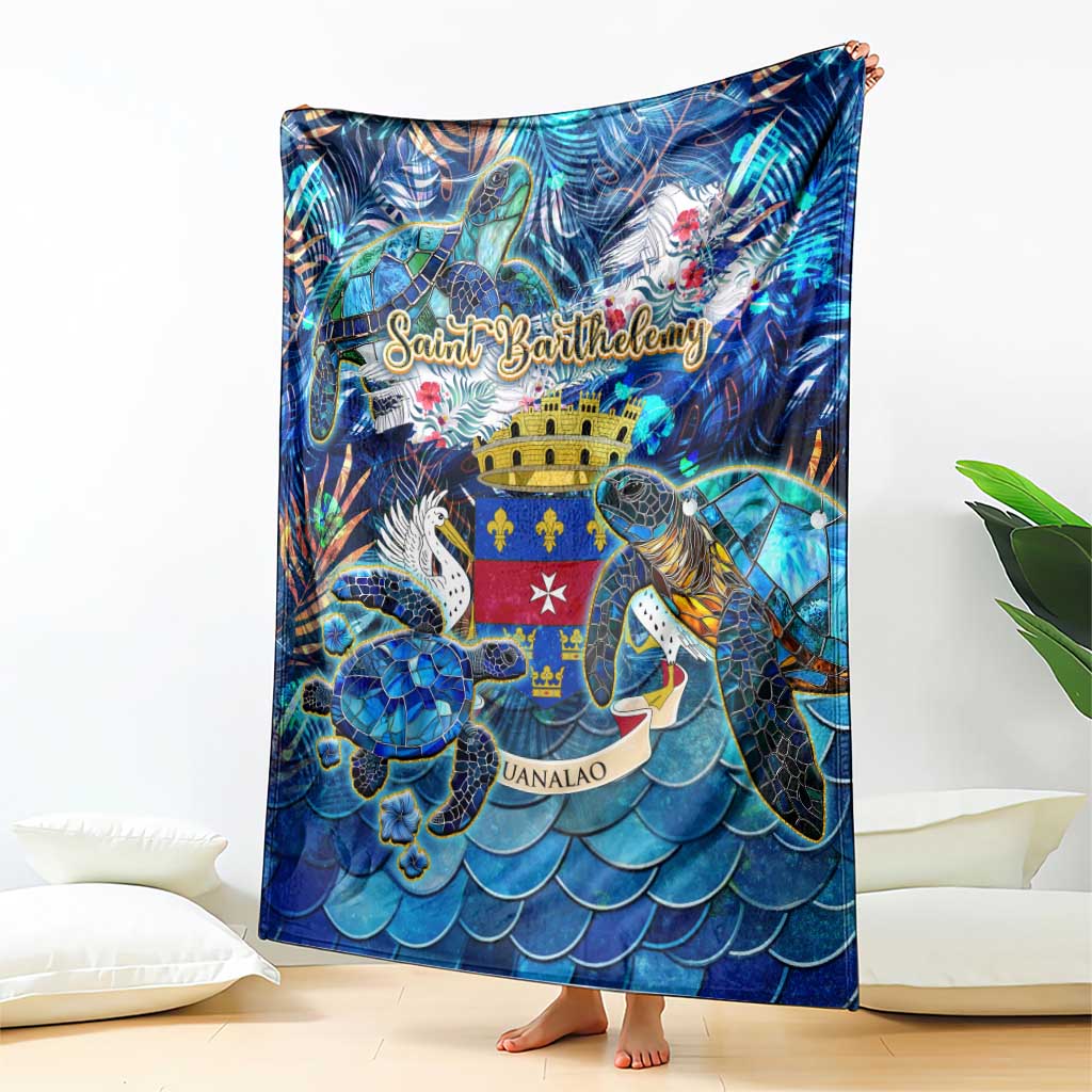 Saint Barthelemy Blanket Sea Turtle Tropical Pattern