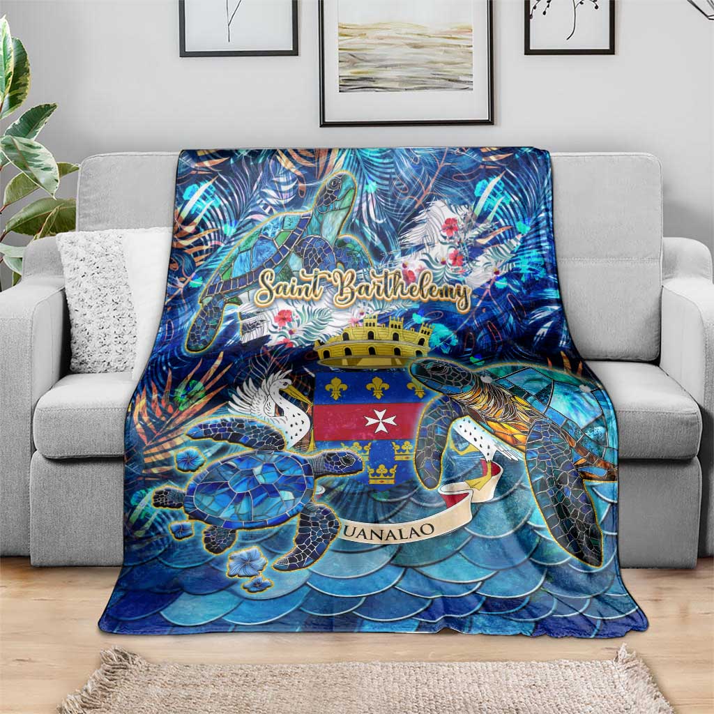 Saint Barthelemy Blanket Sea Turtle Tropical Pattern