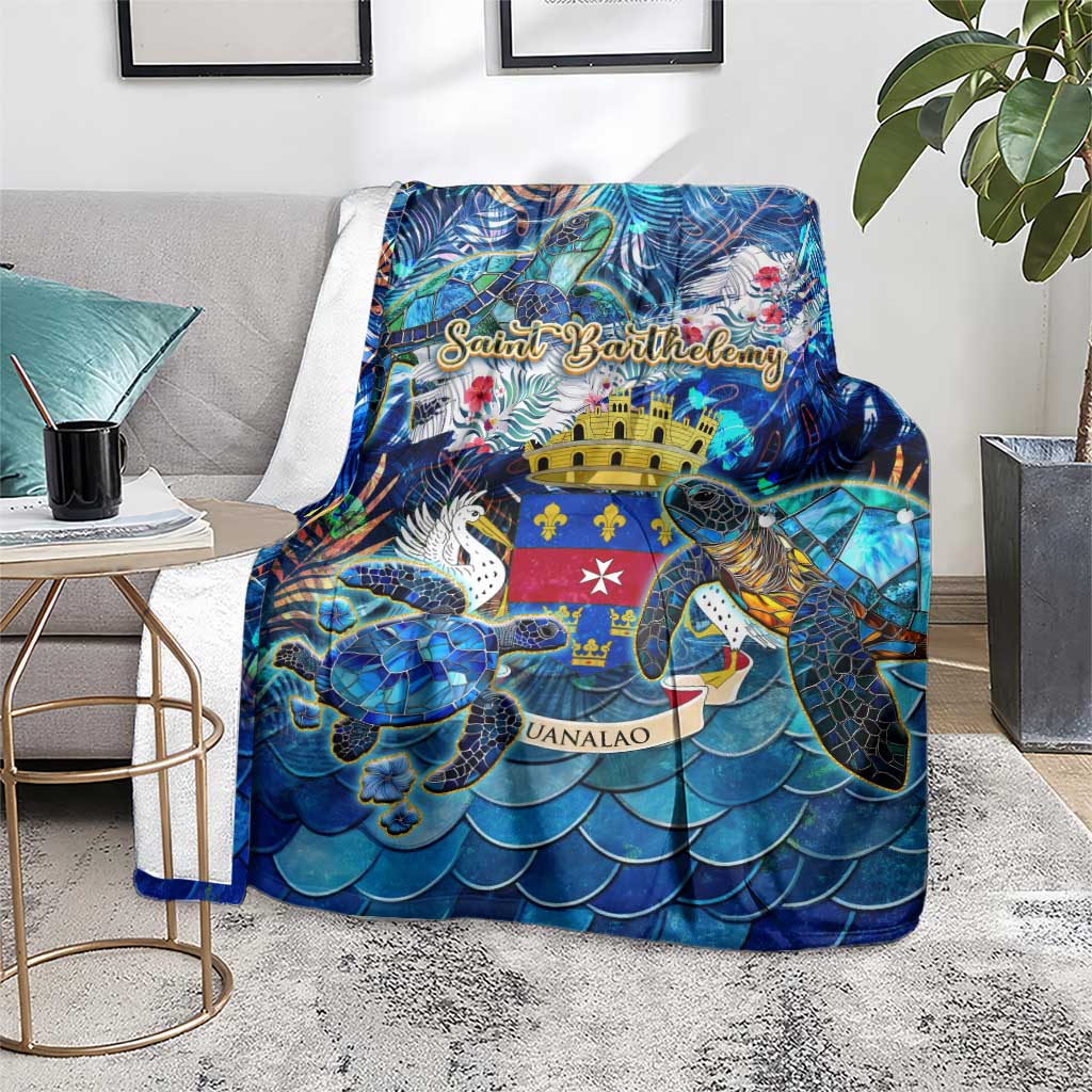 Saint Barthelemy Blanket Sea Turtle Tropical Pattern