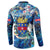 Saint Barthelemy Button Sweatshirt Sea Turtle Tropical Pattern