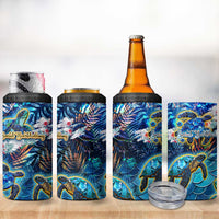 Saint Barthelemy 4 in 1 Can Cooler Tumbler Sea Turtle Tropical Pattern