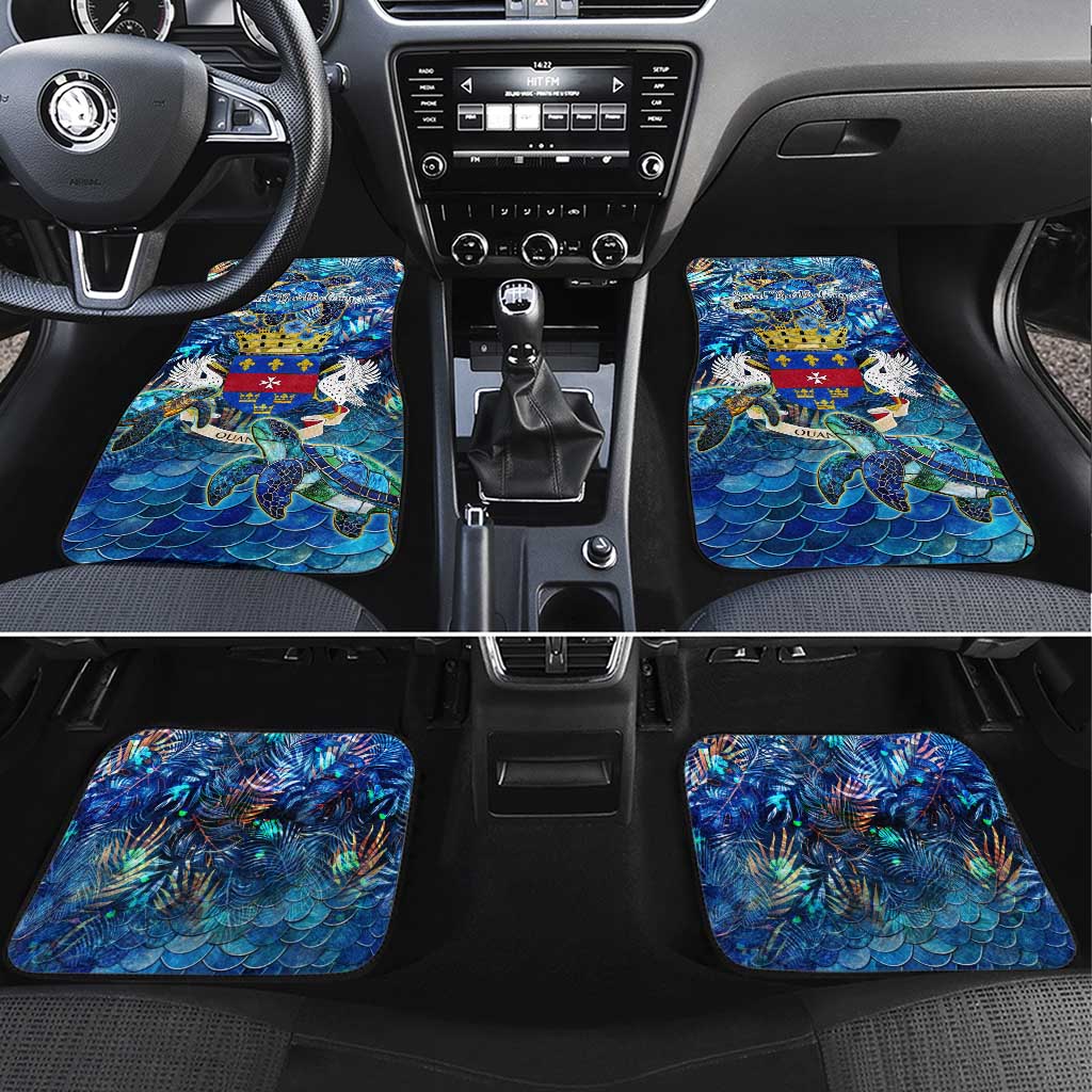 Saint Barthelemy Car Mats Sea Turtle Tropical Pattern