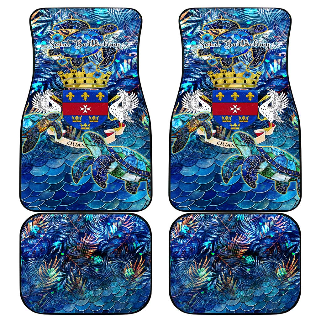 Saint Barthelemy Car Mats Sea Turtle Tropical Pattern