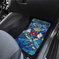 Saint Barthelemy Car Mats Sea Turtle Tropical Pattern