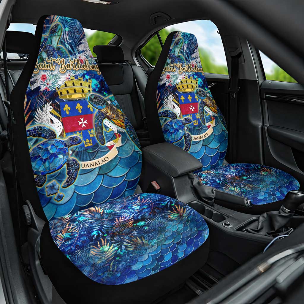 Saint Barthelemy Car Seat Cover Sea Turtle Tropical Pattern