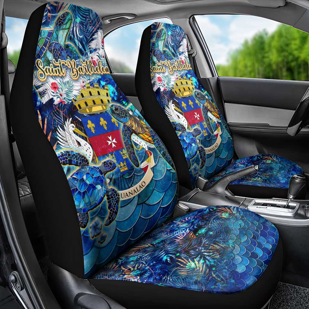 Saint Barthelemy Car Seat Cover Sea Turtle Tropical Pattern